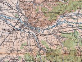 cca 1927 Nagyvárad térképe, 1:200000, M. kir. állami térképészet, 64×47,5 cm