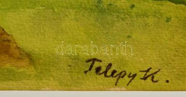 Telepy jelzéssel: Siklós. Akvarell, papír, 24×32 cm