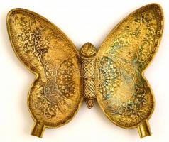 Pillangó alakú díszes fém hamutartó, 18×15,5 cm
