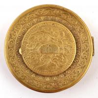 Baeder díszes réz puderes szelence, tükörrel, d: 6 cm