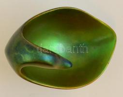 Zsolnay eozin mázas kacsás tál tervező:Török János, jelzett, hibátlan, m:14 cm