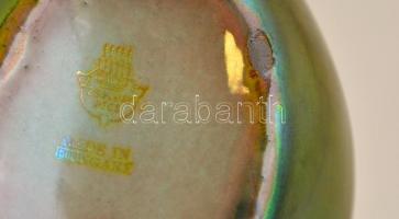 Zsolnay eozin mázas kacsás tál tervező:Török János, jelzett, hibátlan, m:14 cm