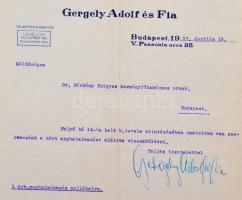 Vegyes okmány tétel: számlák, hivatalos levelek, stb., összesen 86 db, érdekes, átnézésre érdemes an...