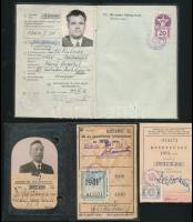 1941-1980 3 db okmány:  1941 Fényképes félárú jegy váltására jogosító igazolvány 1975 MÁV-Győr-Sopron-Ebenfurti Vasút-MAHART betétfüzet 1975. évre. 1971-1980 Fényképes Közforgalmonkívüli repülésirányítói igazolvány