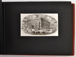 Budapestről készült festmények, rajzok, metszetek fotómásolatai 2 db albumba ragasztva, 78 db, 8×10,...