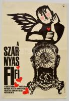 1965 A szárnyas fifi, filmplakát, Magyar Hírdető, hajtásnyomokkal, 40x58 cm.  ,