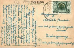 Kolozsvár, Cluj; Mátyás király szobor / statue, "Kolozsvár visszatért" So.Stpl