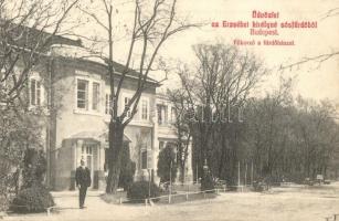 Budapest XI. Kelenföld, Tétényi út, Erzsébet királyné sósfürdő, Főkorzó a fürdőházzal