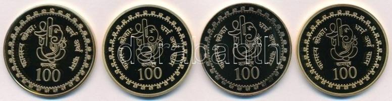 DN "Kámaszutra" 4db klf aranyozott Cu multicolor érem, német nyelvű leírással, tanúsítvánn...