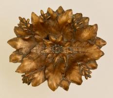 Talpas bronz virágszirmos kínáló, m: 9 cm, d: 17 cm