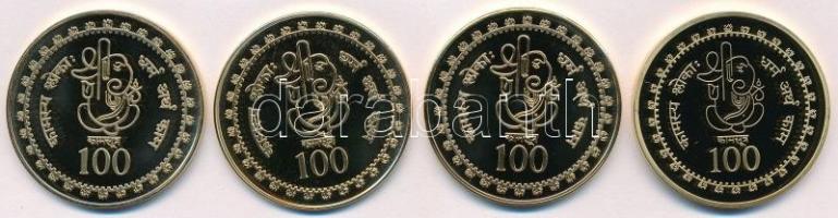 DN "Kámaszutra" 4db klf aranyozott Cu multicolor érem, német nyelvű leírással, tanúsítvánn...