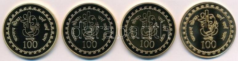 DN "Kámaszutra" 4db klf aranyozott Cu multicolor érem, német nyelvű leírással, tanúsítvánn...