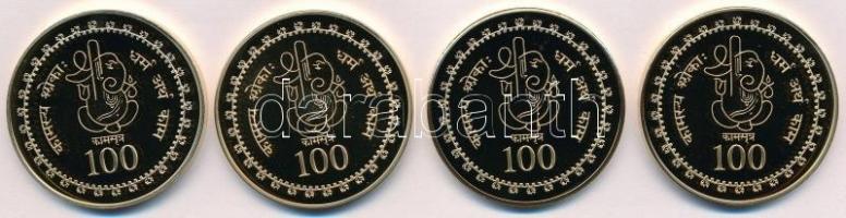 DN "Kámaszutra" 4db klf aranyozott Cu multicolor érem, német nyelvű leírással, tanúsítvánn...