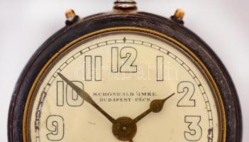 Schönwald Imre Budapest-Pécs feliratozott ébresztő funkciós mechanikus zsebóra, működő, jó állapotba...