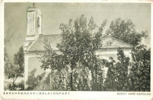 Ábrahámhegy, Balaton part, Szent Imre kápolna. Nádasdy János felvétele, kiadja az Ábrahámhegyi Fürdőegyesület (Rb)