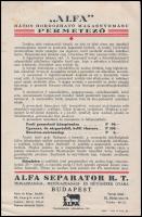 cca 1920-1930 Bp., "Alfa" háton hordozható magasnyomású permetező, Alfa Separator Rt. tejg...