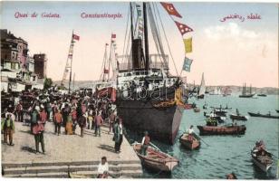 Constantinople, Istanbul; Quai de Galata / port, ship (EK)