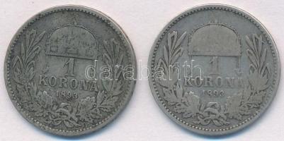 1893KB 1K Ag "Ferenc József" (2x) T:3
Adamo K5