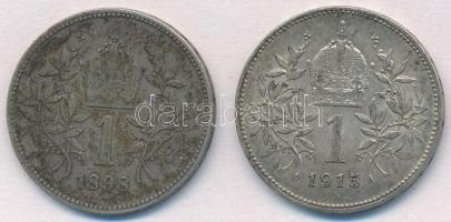 Ausztria 1898-1915. 1K Ag "Ferenc József" (2xklf) T:2,2- Austria 1898-1915. 1 Corona Ag &q...