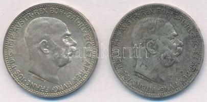 Ausztria 1915. 1K Ag Ferenc József (2xklf) T:2 Austria 1915. 1 Corona Ag Franz Joseph (2xdiff) C:XF