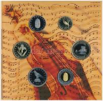 2009. 5Ft-200Ft "Haydn" (7xklf) forgalmi érme sor, benne "Joseph Haydn" Ag emlék...