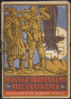 cca 1936 Magyar történelmi pillanatképek, 3. sz. füz., Bp., Szent István Cikóriagyár, reklám matricagyűjtő füzet, számos matricával, nem teljes gyűjtés, kevés hiánnyal