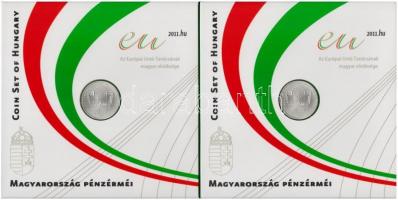 2011. 5Ft-200Ft (6xklf) forgalmi sor szettben + 3000Ft Ag Az Európai Unió Tanácsának magyar elnöksége emlékére, dísztokban (2x) T:BU  Adamo FO45.3