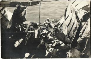 1915 A szétlőtt SMS Csepel osztrák-magyar Tátra osztályú romboló roncsai / K.u.K. Kriegsmarine, damaged SMS Csepel. photo