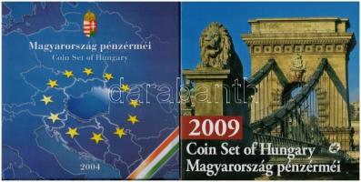 2004. 1Ft-100Ft (7xklf) forgalmi sor szettben + 2004. 50Ft Magyarország az EU tagja + 2009. 5Ft-200Ft (6xklf) Lánchíd forgalmi sor szettben T:PP  Adamo FO38.1, FO43.1