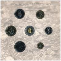 2007. 1Ft-100Ft (8xklf) forgalmi sor, benne 50Ft "50 éves a Római Szerződés" + 2008. 1Ft-1...