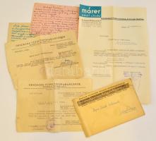 1947 Tűzoltó szolgálati okmányok, levelezés, 4 db