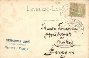 1906 Magyarkomját, Veliki Komjati; látkép, Görögkatolikus templom tatarozás alatt. Sterczula Jenő gy...