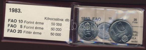 1983. 5Ft + 10Ft + 20Ft "FAO" T:BU Eredeti tokban, tanúsítvánnyal!