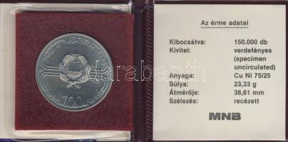 1982. 100Ft "Labdarúgó VB" T:BU Eredeti tokban, tanúsítvánnyal!