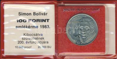 1983. 100Ft "Simon Bolivár" T:BU Eredeti tokban, tanúsítvánnyal!