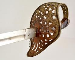cca 1900 Régi tiszti? kard, fém hüvellyel, tisztításra szorul, pengehossz: 80 cm, teljes hossz: 94,5...