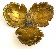 Réz kínáló tál úszónő figurával 30x20 cm