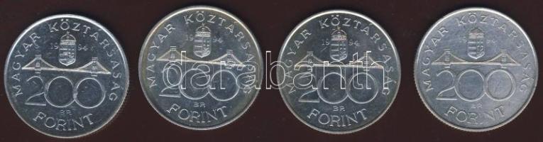 1994. 200Ft Ag (4x) "Deák" T:BU,2