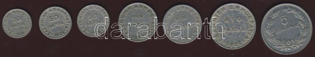 Görögország 1926-30. 20L, 50L (2klf), 1Dr (2klf), 2Dr, 5Dr sor T:3+ Összesen 7db!