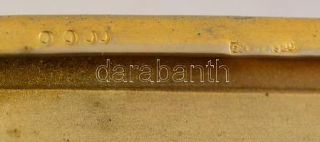 Ezüst szelence hibátlan kék zománcberakással. Jelzett, mesterjegyes, díszített. / Silver and enamel ...