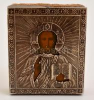 3 db orosz ezüst mini ikon. 84 zolotniki jelzéssel / 3 antique Russian mini icons. Hallmarked. 4x4,5...