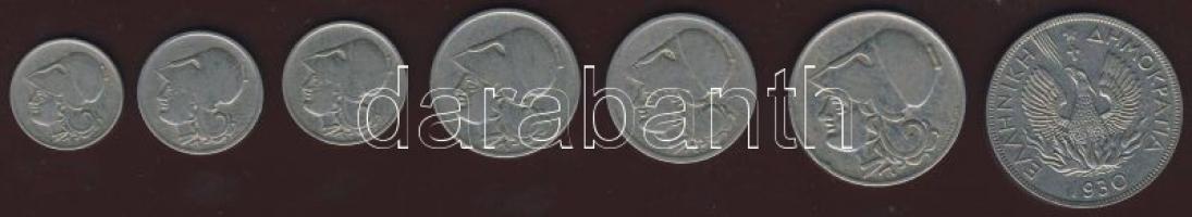 Görögország 1926-30. 20L, 50L (2klf), 1Dr (2klf), 2Dr, 5Dr sor T:3+ Összesen 7db!