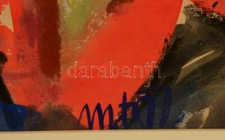 M.Tóth István (1922-2006): Hajnalka. Akvarell, papír, jelzett, üvegezett keretben, 40×29 cm