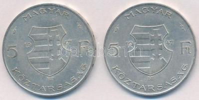 1947. 5Ft Ag "Kossuth" (2x) T:2,2-