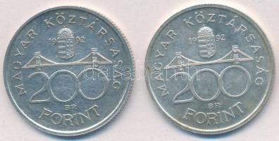 1992. 200Ft Ag "MNB" (2x) T:2