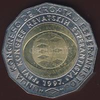Horvátország 1997. 25K "Első horvát eszperantó kongresszus" bimetál érem T:2