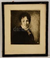 Carl Nagel Diek: Goethe. 1927. Rézkarc, papír. Jelzett. 27x32 cm Üvegezett keretben. / Etching signed. 27x32 cm in glazed frame.