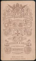 cca 1885 gróf Degenfeld Lajos (1843-1922), keményhátú fotó Koller K. műterméből, 10,5×6,5 cm