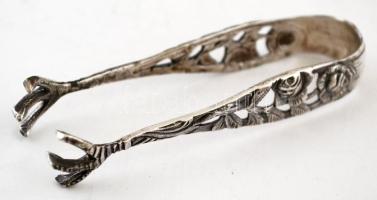 Ezüst (Ag.) kiskanál készlet csipesszel, eredeti dobozában, , h: 10,5 cm (10×), h:8,5 cm, nettó:111 ...