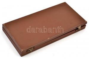 Ezüst (Ag.) kiskanál készlet csipesszel, eredeti dobozában, , h: 10,5 cm (10×), h:8,5 cm, nettó:111 ...